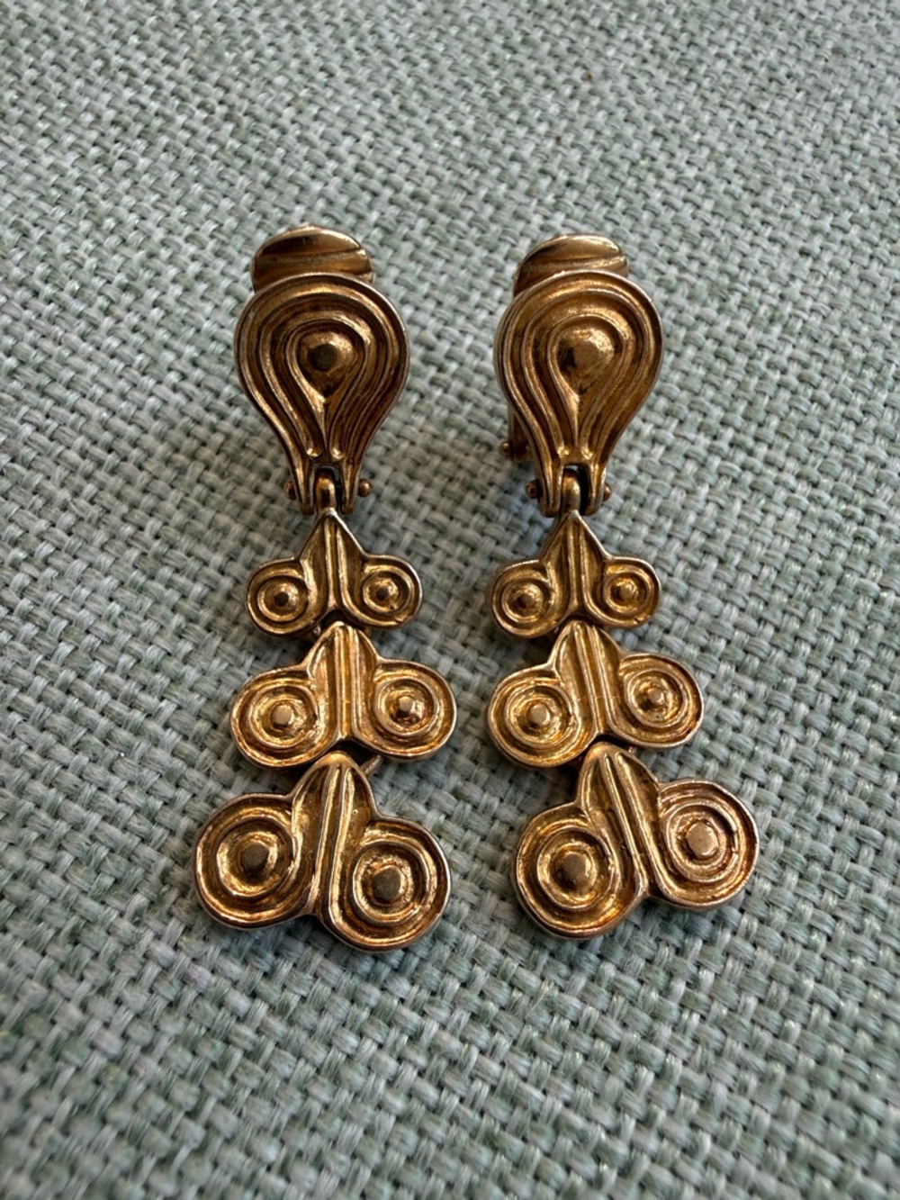 Gold-Tone Dangle Clip-On Earrings - Women Jewelry